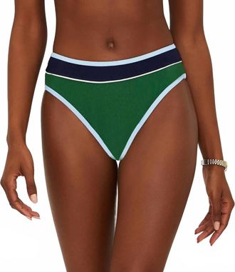 Beach Riot Delia Bikini Bottom In Ivy Colorblock