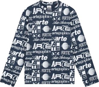 Arte Polygraphic Logo Long Sleeve T-Shirt - Heren - Longsleeves - Blauw - M - Tops