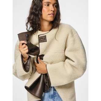 Pieces Omkeerbare jas in sherpa