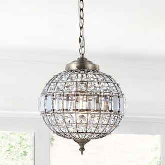 Jonathan Y Designs Georgina 16 Crystal/Metal LED Pendant Pendant