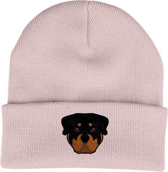 Bang Tidy Clothing Rottweiler Beanie Hat - Dog Lovers Gifts for Women - Winter Hats for Women - Knitted Wooly Ladies Hats - Dog Walking Accessories - Embroidered Rottie 