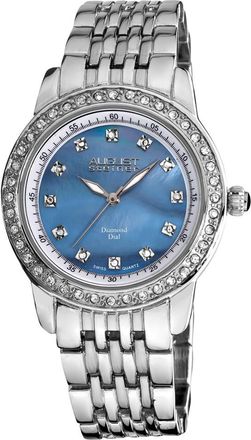 August Steiner Womens Metal Diamond Watch
