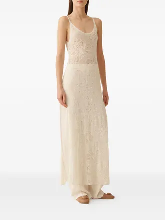 Fabiana Filippi Crochet Knit Dress - Beige
