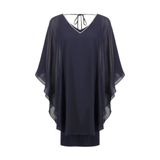 Joseph Ribkoff Elegante Cape Mouw Cocktailjurk - Dames - Korte kleedjes - Blauw - 7XL - Kleedjes