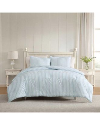 Laura Ashley Dilly Dally Stripe Cotton Comforter Set