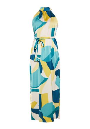 Faina Jurk Dames Blauw Veelkleurig