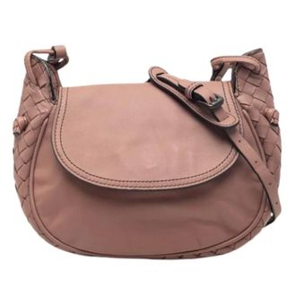 Bottega Veneta Pre-owned Geweven Crossbody Tas - Dames - Pre-owned - Roze - Maat: ONE Size Leer