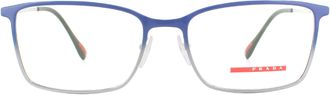 Prada Prada sport rechthoekige top blauwe gradi&euml;nt gunmetal heren glazen frames
