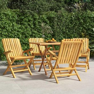 vidaXL Folding Patio Chairs 4 pcs 24x26.4x35.4 Solid Wood Teak