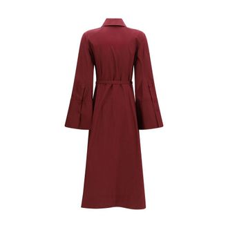 Gabriela Hearst Womens Bordeaux Cotton Casual Dress