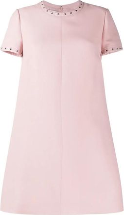 Valentino Garavani Embellished Trim Flared Dress