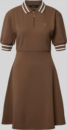 A|X Armani Exchange Minikleid mit Polokragen und Logo-Stitching in Schoko, Gr&ouml;&szlig;e XL