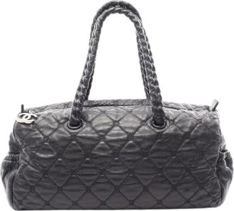 Chanel Pre-owned Matelasse Leren Boston Tas - Dames - Vintage Handtas - Zwart - ONE Size - Leer - Vintage
