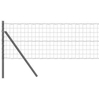 Berkfield Home Euro Fence with 13 Posts 0.6x25 m Galvanised Steel Grey