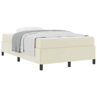 vidaXL Estructura De Cama Con Colch&oacute;n Crema 120 X 200 Cm Tela Vidaxl