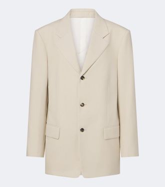 Bottega Veneta Blazer in misto lana e cotone a righe