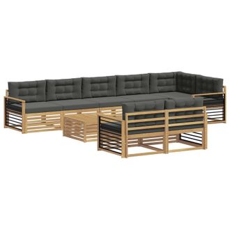 vidaXL Conjunto De Sof&aacute;s De Exterior 9 Pcs Blanco Y Antracita Vidaxl