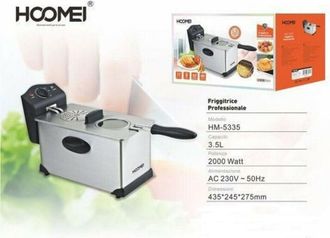 Trade Shop Trade Shop - Friggitrice Elettrica Professionale In Acciaio 3,5lt Termostato Regolabile 2000w