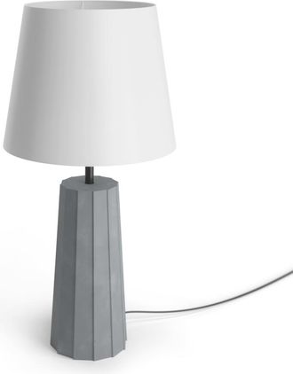 Sulion Lámpara de mesa de cemento con pantalla blanca D 24cm