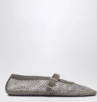 Alaia Mesh ballerina flats with rhinestones