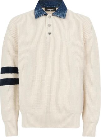 Dsquared2 Polo in maglia a coste - Toni neutri