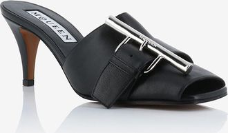 Alexander McQueen Kalbslederpantoletten mit Absatz Birdee 75