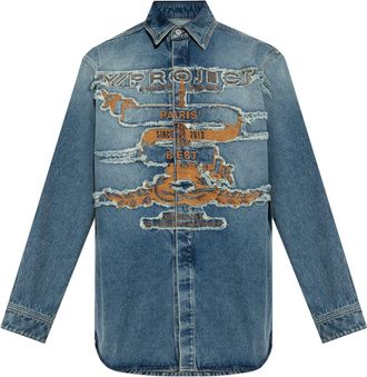 Y / Project distressed denim shirt - men - Cotton - S - Blue