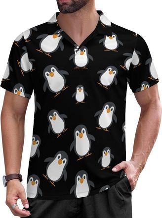 Generic Penguin Mens Polo Shirts Short Sleeve Slim Fit Collared Golf Shirt Casual Tops T Shirts