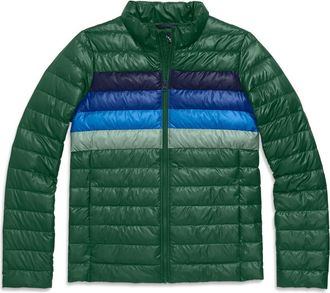 primary Grown-Ups Puffer Jacket In Stripe in Evergreen Placed Stripe at Nordstrom, Size X-Small
