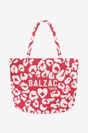 Balzac Paris Shopper aus Jacquard L&eacute;opard et Rouge