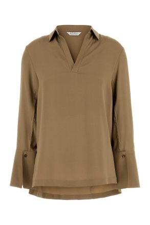 Max Mara Kameel Stretch Crepe Dover Blouse