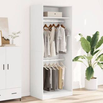 Berkfield Home Wardrobe White 80x50x200 cm Engineered Wood | Size: 80 x 50 x 200 cm