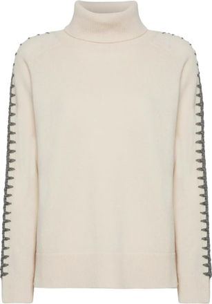 Elena Miro Gebreide trui met schouderdetail - Beige