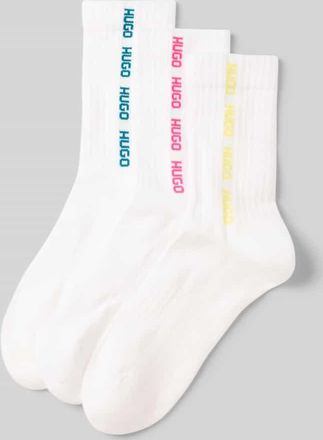 HUGO BOSS Str&uuml;mpfe aus Baumwoll-Mix im 3er-Pack Modell SIDE TAPE in Weiss, Gr&ouml;&szlig;e 39-42