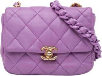 Chanel Pre-owned Crossbody Bag - Dames - Vintage Schoudertas - Paars - ONE Size - Leer - Vintage