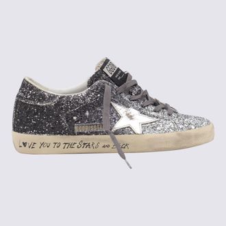 Golden Goose Silver Leather Super Star Sneakers