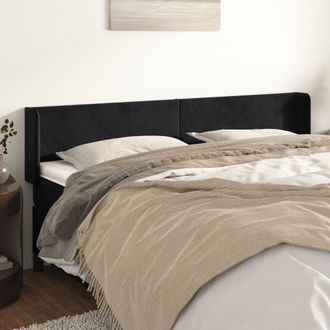 vidaXL Cabecero De Terciopelo Negro 183x16x78/88 Cm Vidaxl