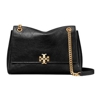 Tory Burch Charlie Schoudertas - Dames - Tassen - Zwart - Maat: ONE Size Leer