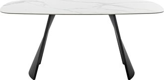 MCA Furniture Esstisch »TOBELO Wangentisch 180x90cm« 1 Stk. tlg. Keramik, Metall, weiss marmoriert, dining table, 4-6 Personen