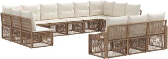 vidaXL Conjunto De Sof&aacute;s De Jard&iacute;n 13 Uds. Beige Rat&aacute;n Sint&eacute;tico Vidaxl