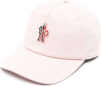 Moncler logo-patch hat - women - Cotton/Cotton - One Size - Pink