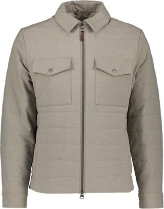 GANT Ge&iuml;soleerd Flanellen Jack - Heren - Zomerjassen - Grijs - XL - Leer - Jassen