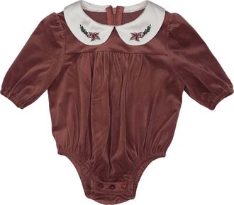 Maniere Velvet Butter Romper in Mauve at Nordstrom, Size 6 M