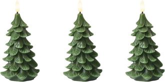 Beliani Conjunto De 3 Decoraciones De Navidad Led Para Interiores Vela Accesorio De Parafina Verde Veloura