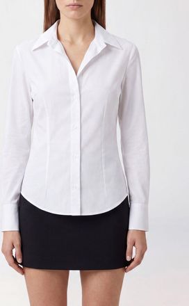 The Attico Camicia slim fit in popeline di cotone con collo cubano e bottoni nascosti