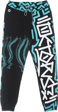 Octopus Zwarte lichtgewicht trainingsbroek met elastische taille - Heren - Sweatpants - Veelkleurig - XS - Katoen - Broeken