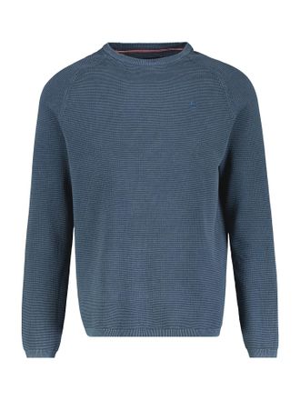 Lerros Strickpullover LERROS LERROS Gestreifter Strickpullover, Strukturbaumwolle, Herren, Gr. S, blau (storm blau), 100% Baumwolle, Pullover Strickpullover