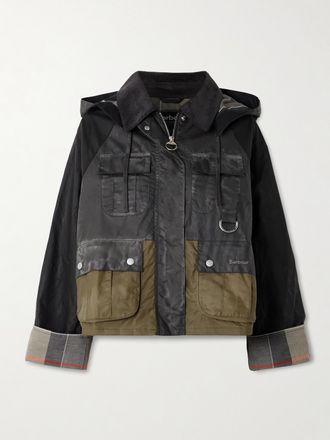 Barbour Giacca In Cotone Cerato Con Cappuccio Liza - Nero