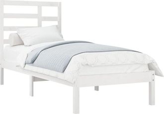 vidaXL Bed Frame without Mattress White Solid Wood 100x200 cm Vidaxl