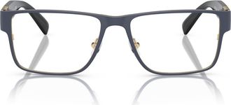Versace 57mm Rectangular Optical Glasses in Blue at Nordstrom
